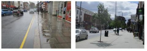 Before and after photos of conservation areas and town centres with new resurfacing