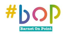 Barnet on point - children in care council Logo 