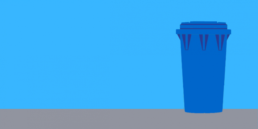Image of a blue recycling bin