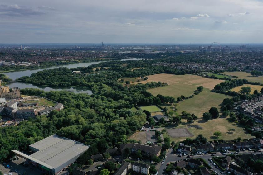 The West Hendon Playing Fields, from above