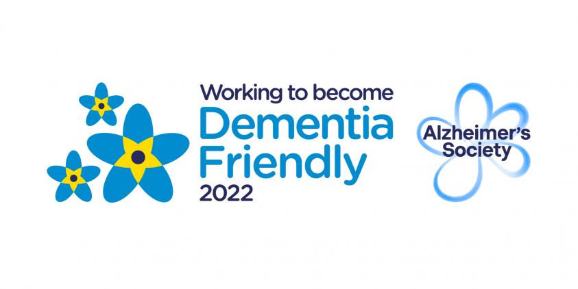 Alzheimer's Society: working to become Dementia Friendly logo