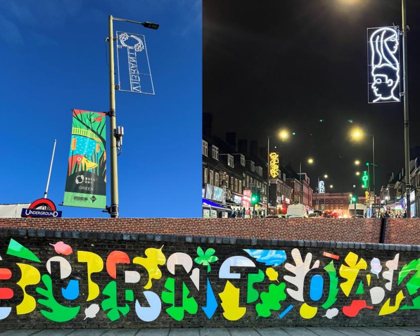 Barnet Council has installed special lighting and a new mural in Burnt Oak