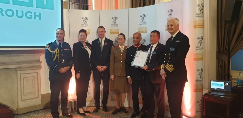 The council has received a Ministry of Defence Employer Recognition Scheme Gold Award
