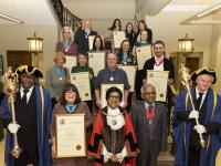 The Mayor of Barnet with some of the award winners